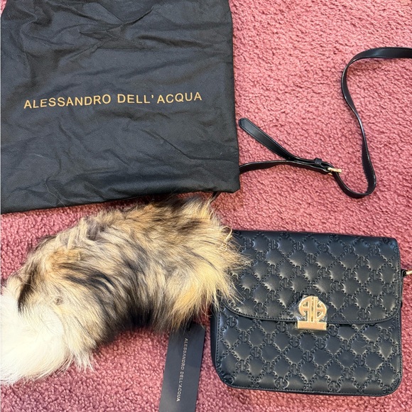 NWT Alessandro Dell'Acqua Black Quilted Women's Bag - Picture 3 of 14